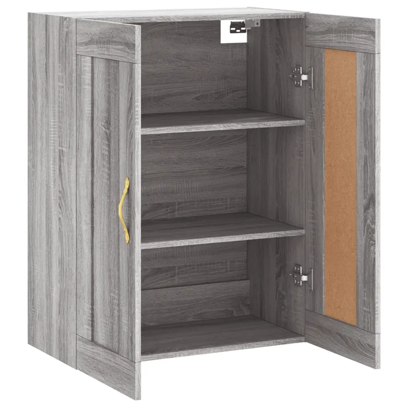 Armoire murale polyvalente avec 3 compartiments salon chambre 69,5 x 34 x 90 cm en bois gris sonoma 02_0049309