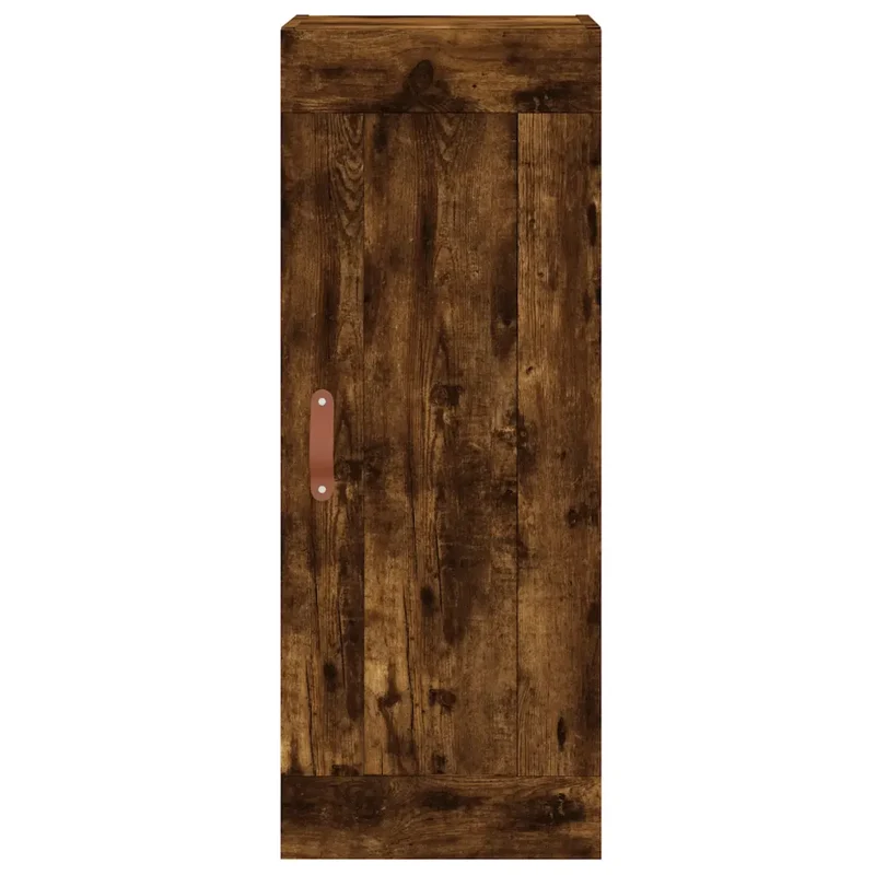 Armoire murale élégante rangement 34,5 x 34 x 90 cm finition lisse design contemporain en bois chêne fumé 02_0048941