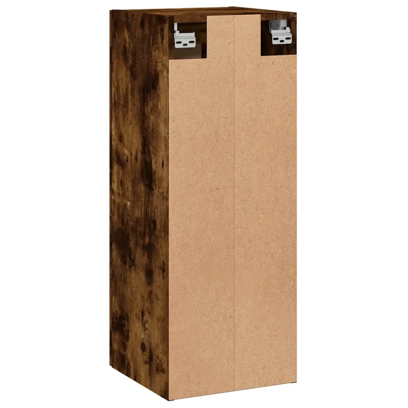 Armoire murale élégante rangement 34,5 x 34 x 90 cm finition lisse design contemporain en bois chêne fumé 02_0048941