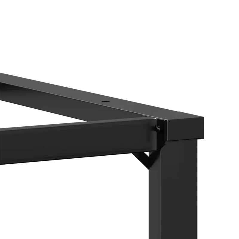 Pieds de table à manger en O robustes stables facile installation 70 x 70 x 73 cm en acier noir 02_0047227