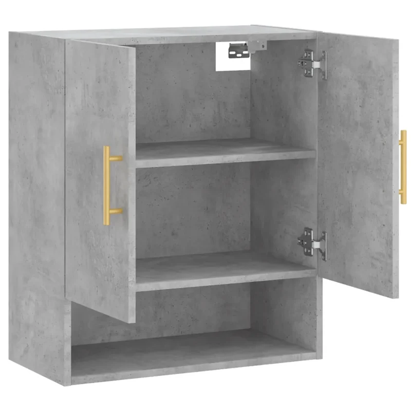Armoire murale grise béton 60 x 31 x 70 cm espace de rangement pratique design moderne en bois d'ingénierie gris 02_0048757