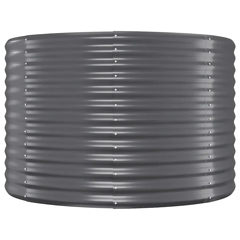 Lot de 1 lit surélevé de jardin ovale robuste 396 x 100 x 68 cm en acier galvanisé anthracite 02_0046594