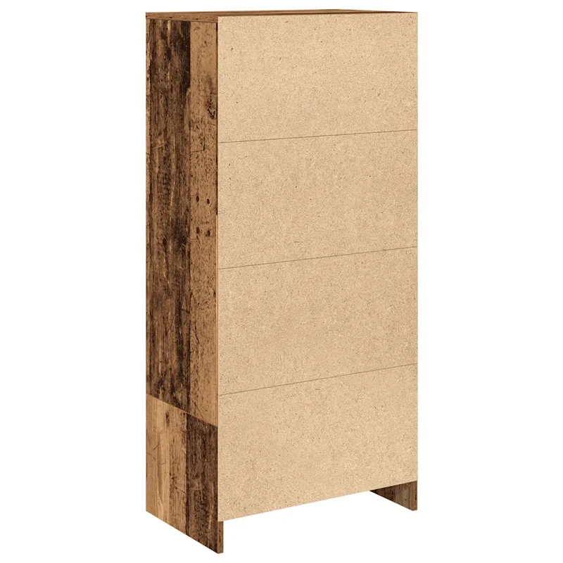 Armoire de rangement pratique avec tiroir et étagère 55,5 x 34 x 119,5 cm en bois d'ingénierie vieux bois 02_0051715