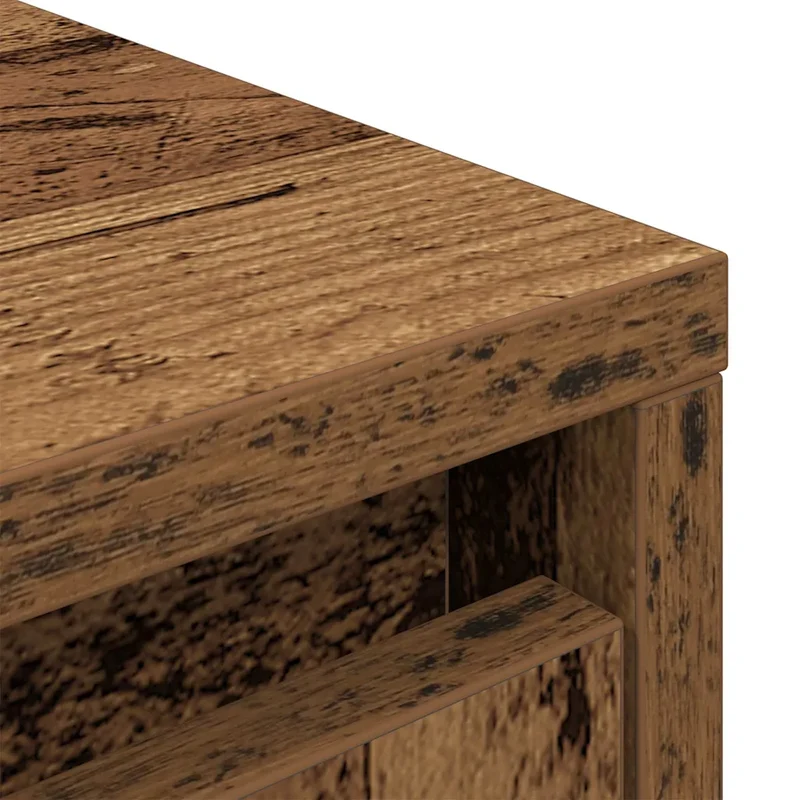 Armoire de rangement pratique avec tiroir et étagère 55,5 x 34 x 119,5 cm en bois d'ingénierie vieux bois 02_0051715