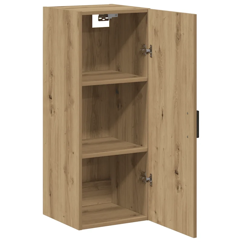 Armoire murale design pratique profondeur modulable 34,5 x 34 x 90 cm en bois d'ingénierie chêne artisanal 02_0051153