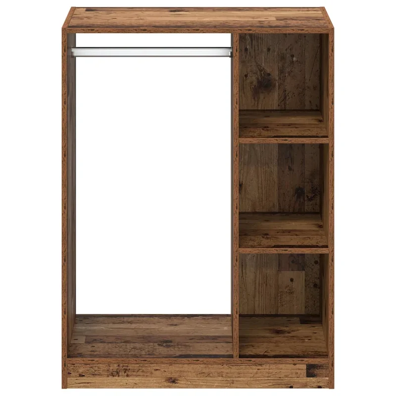 Armoire rectangulaire moderne avec 3 étagères espace de rangement généreux chic 77 x 48 x 102 cm en bois ancien 02_0052518