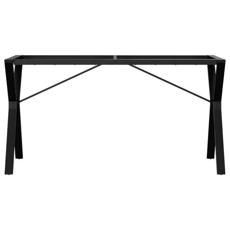 Pieds de table à manger cadre en Y 140 x 60 x 73 cm robustes faciles à installer style industriel en acier noir 02_0047262
