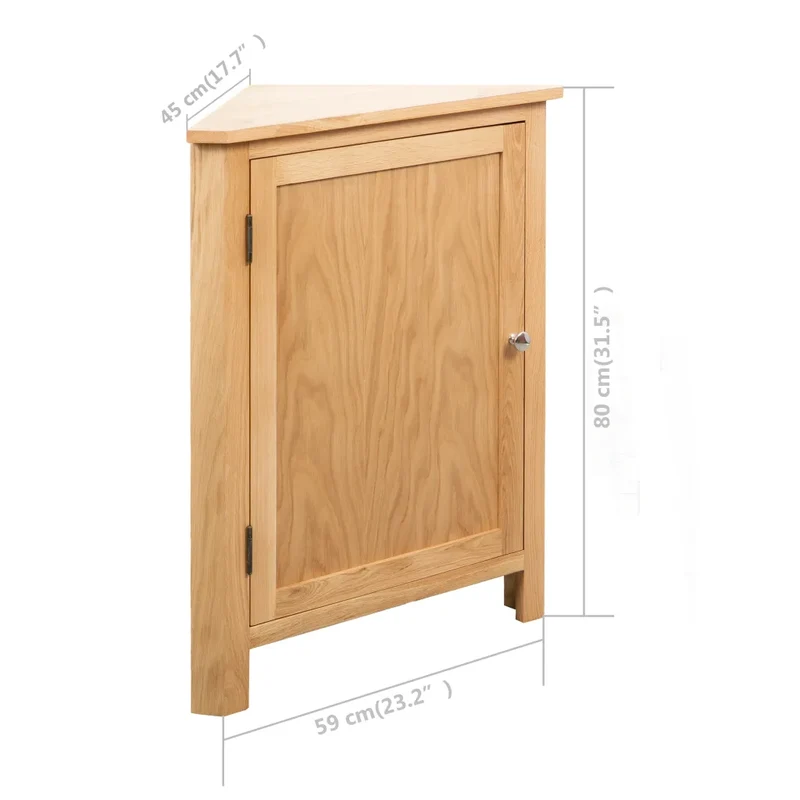 Armoire d'angle avec grand espace de rangement 59 x 45 x 80 cm style moderne en bois chêne 02_0046309