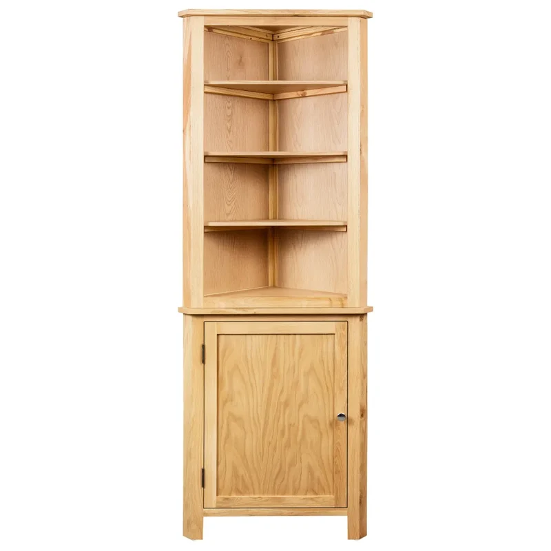 Armoire d'angle avec grand espace de rangement 59 x 36 x 180 cm style contemporain en chêne marron 02_0046310