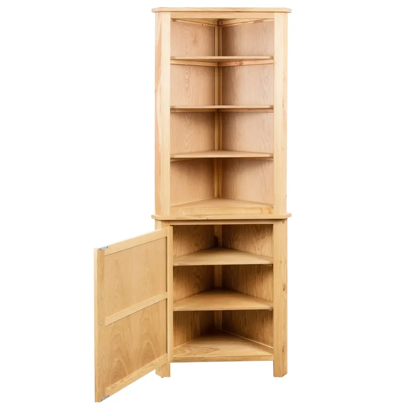 Armoire d'angle avec grand espace de rangement 59 x 36 x 180 cm style contemporain en chêne marron 02_0046310