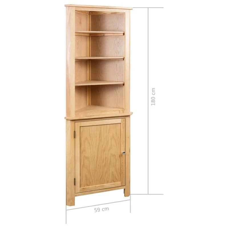Armoire d'angle avec grand espace de rangement 59 x 36 x 180 cm style contemporain en chêne marron 02_0046310
