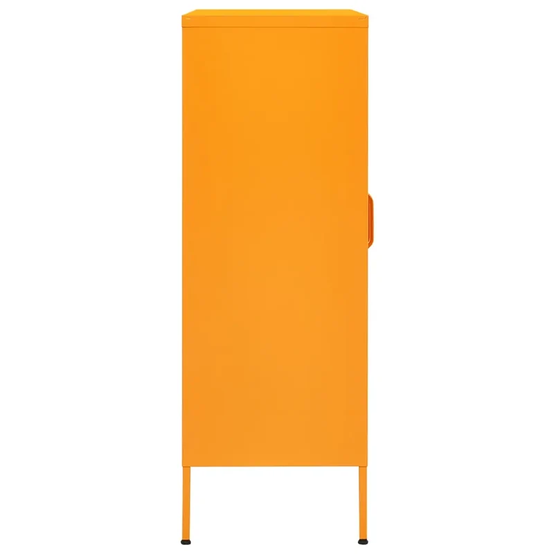Armoire de rangement design pratique 80 x 35 x 101,5 cm ajustable en acier jaune moutarde 02_0046864