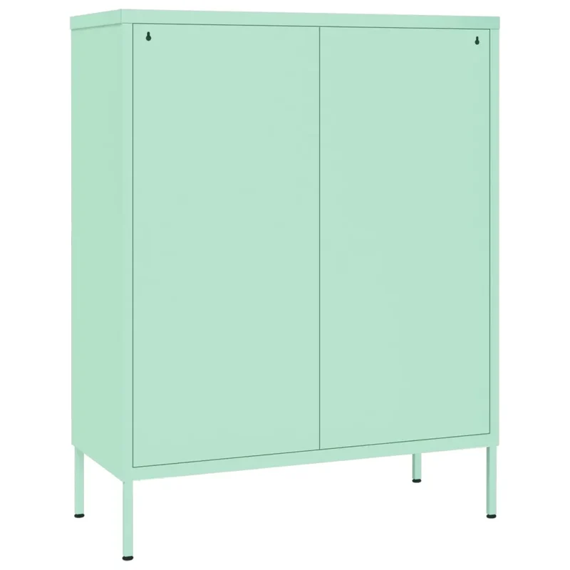 Armoire à tiroirs moderne rangement 80 x 35 x 101 cm avec 6 tiroirs glissières en acier menthe 02_0046840