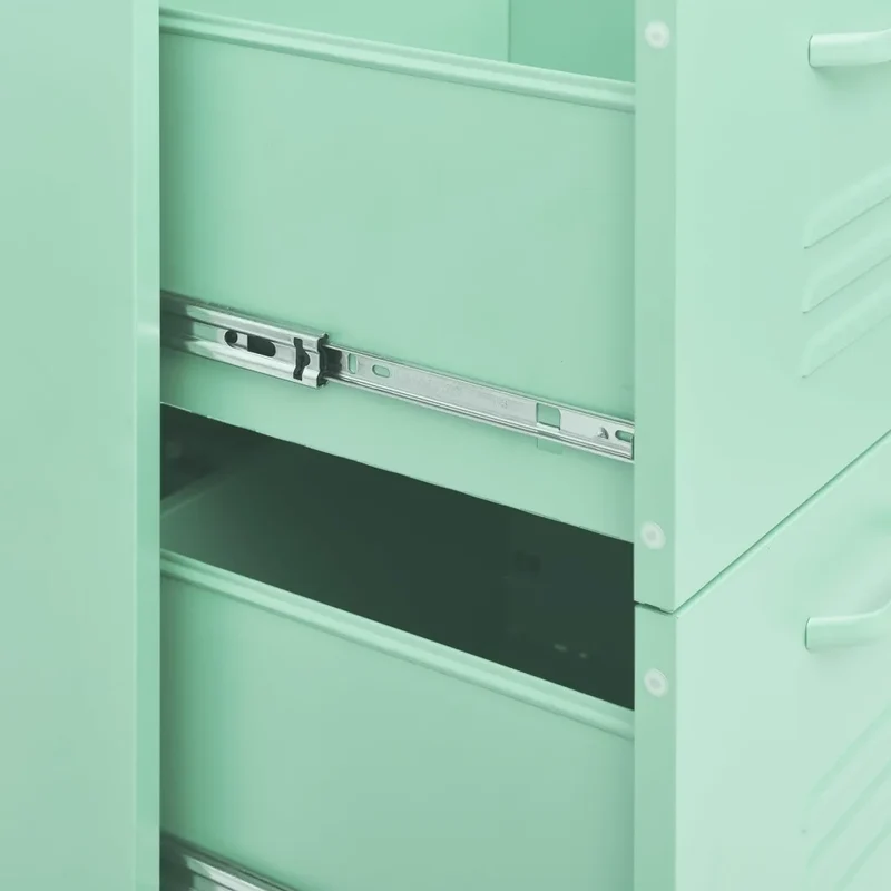 Armoire à tiroirs moderne rangement 80 x 35 x 101 cm avec 6 tiroirs glissières en acier menthe 02_0046840