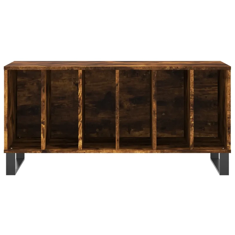 Armoire à disques pratique avec grand rangement 100 x 38 x 48 cm style industriel en bois chêne fumé 02_0049157