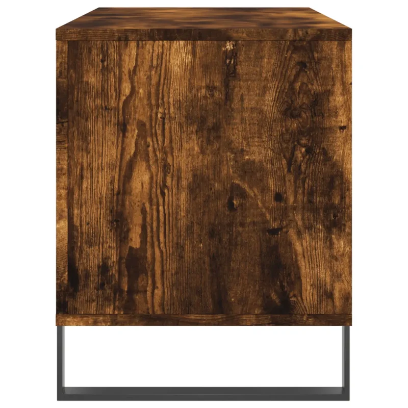 Armoire à disques pratique avec grand rangement 100 x 38 x 48 cm style industriel en bois chêne fumé 02_0049157