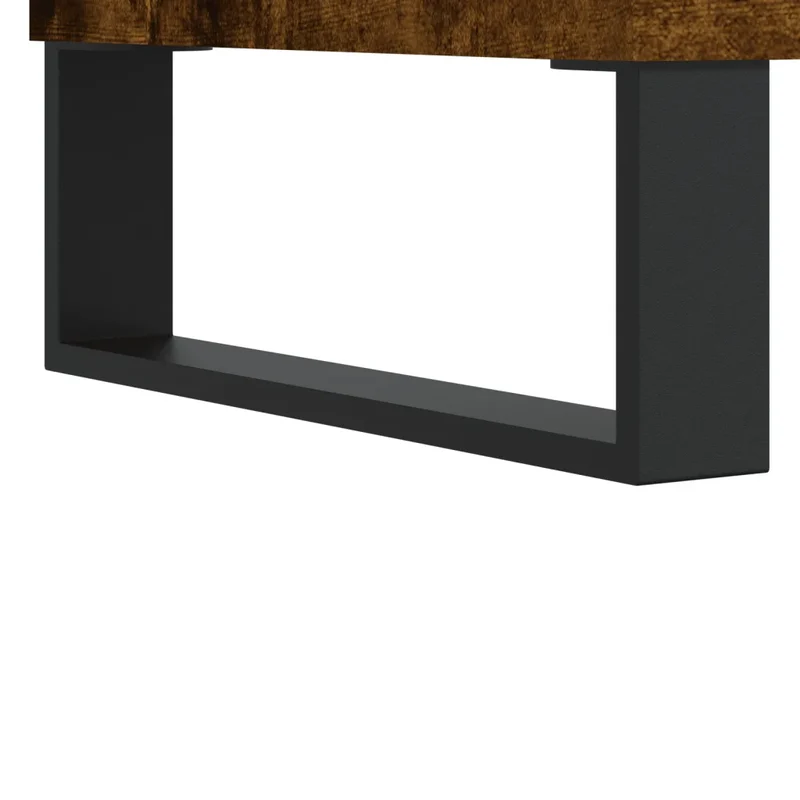 Armoire à disques pratique avec grand rangement 100 x 38 x 48 cm style industriel en bois chêne fumé 02_0049157