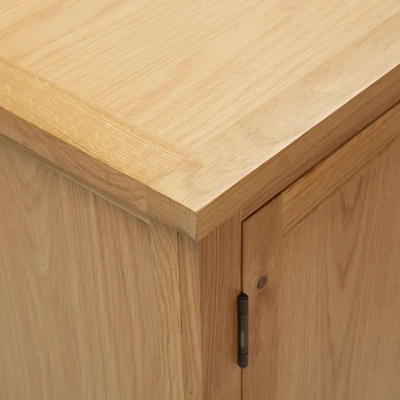 Armoire de rangement rustique bois de chêne massif 45 x 32 x 85 cm avec étagères pratiques en bois naturel 02_0046489