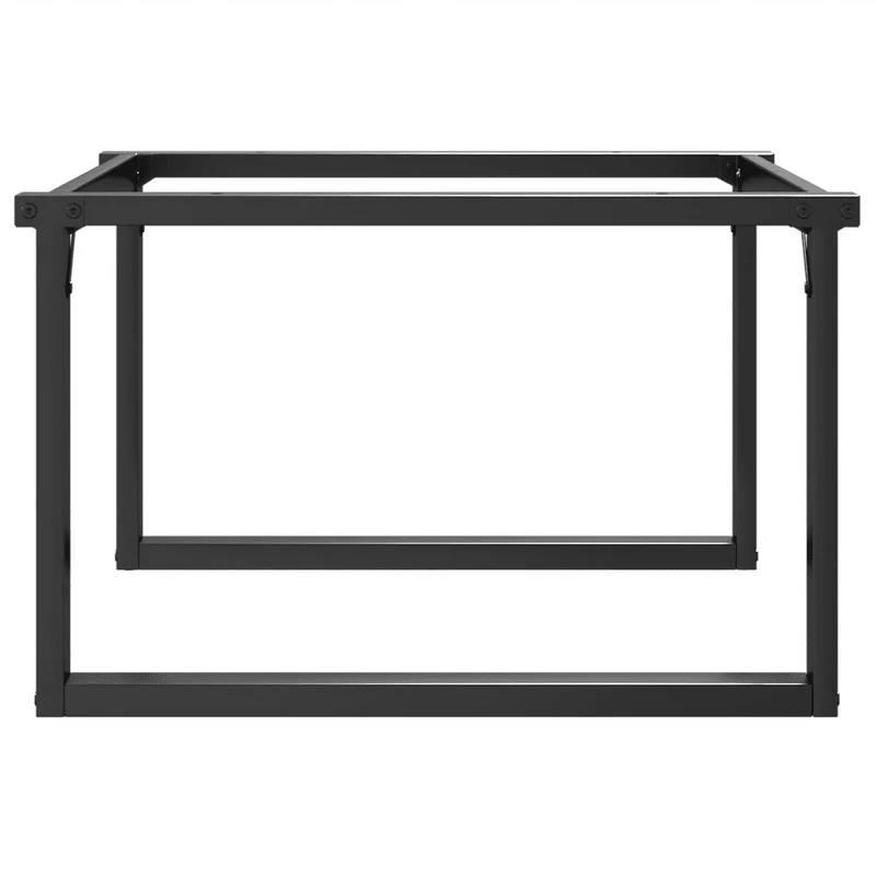 Pieds de table basse cadre en O 80 x 70 x 43 cm installation facile style industriel en acier noir 02_0047218