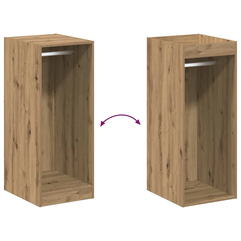 Armoire moderne espace de rangement intérieur 41 x 48 x 102 cm avec 3 étagères design épuré en bois chêne artisanal 02_0052522