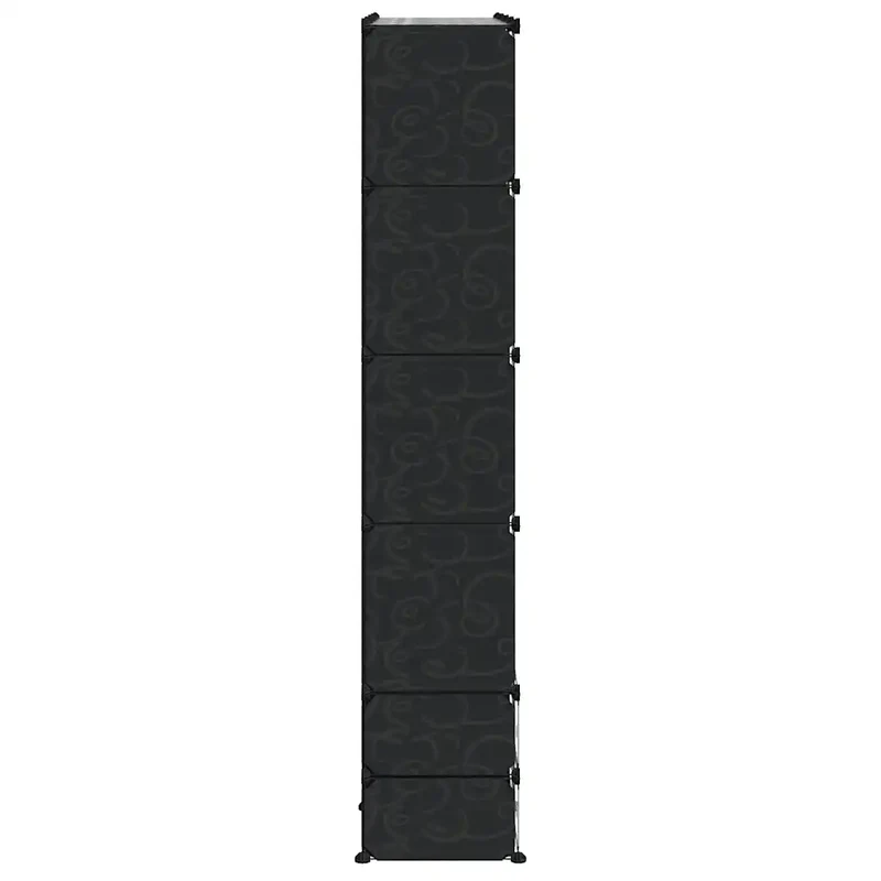 Armoire modulaire 37 x 146 x 180 cm avec 18 compartiments polyvalente moderne chambre couloir en plastique noir 02_0046223