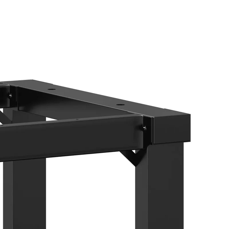 Pieds de table à manger cadre en O 60 x 50 x 73 cm stables et robustes style industriel en acier noir 02_0047224