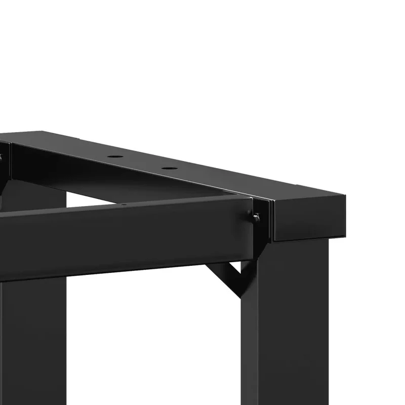 Lot de 2 pieds de table cadre en O 80 x 40 x 73 cm faciles à installer style industriel en acier noir 02_0047228