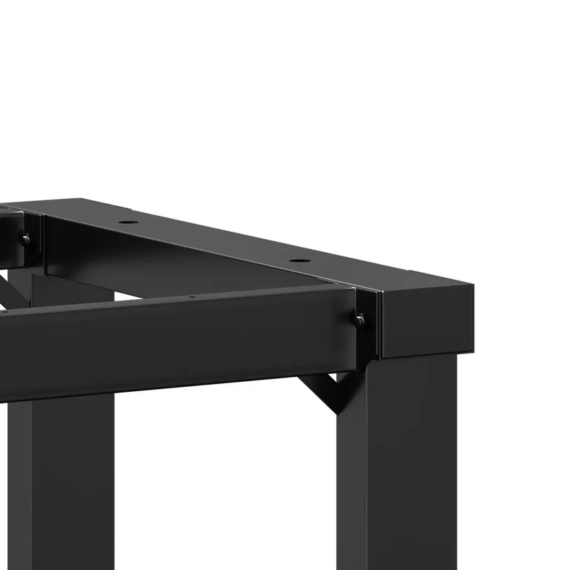 Pieds de table à manger cadre en O 50 x 40 x 73 cm robustes design industriel en acier noir 02_0047223