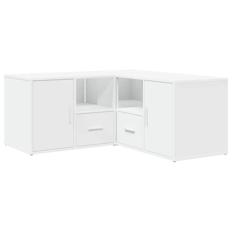 Armoire d'angle blanche design pratique grand rangement 160 x 40 x 45 cm en bois d'ingénierie blanc 02_0055647
