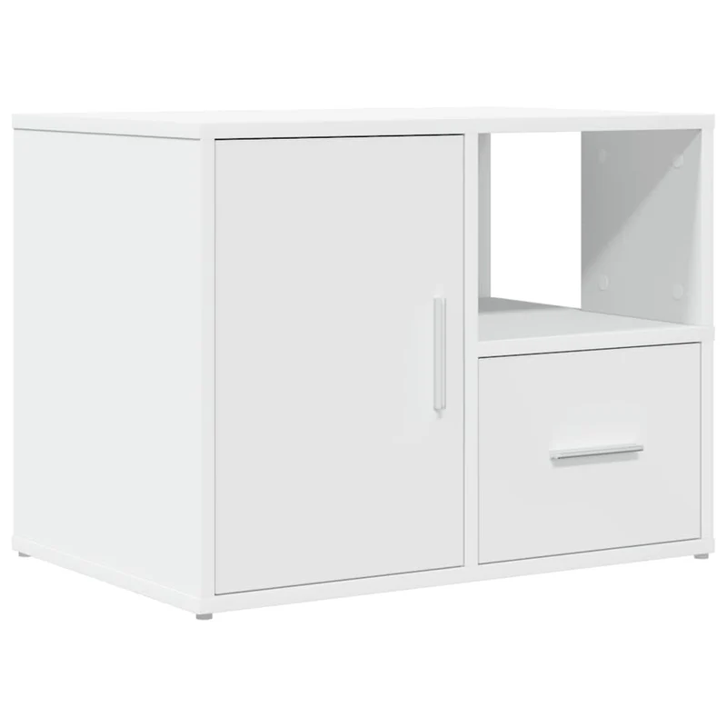 Armoire d'angle blanche design pratique grand rangement 160 x 40 x 45 cm en bois d'ingénierie blanc 02_0055647
