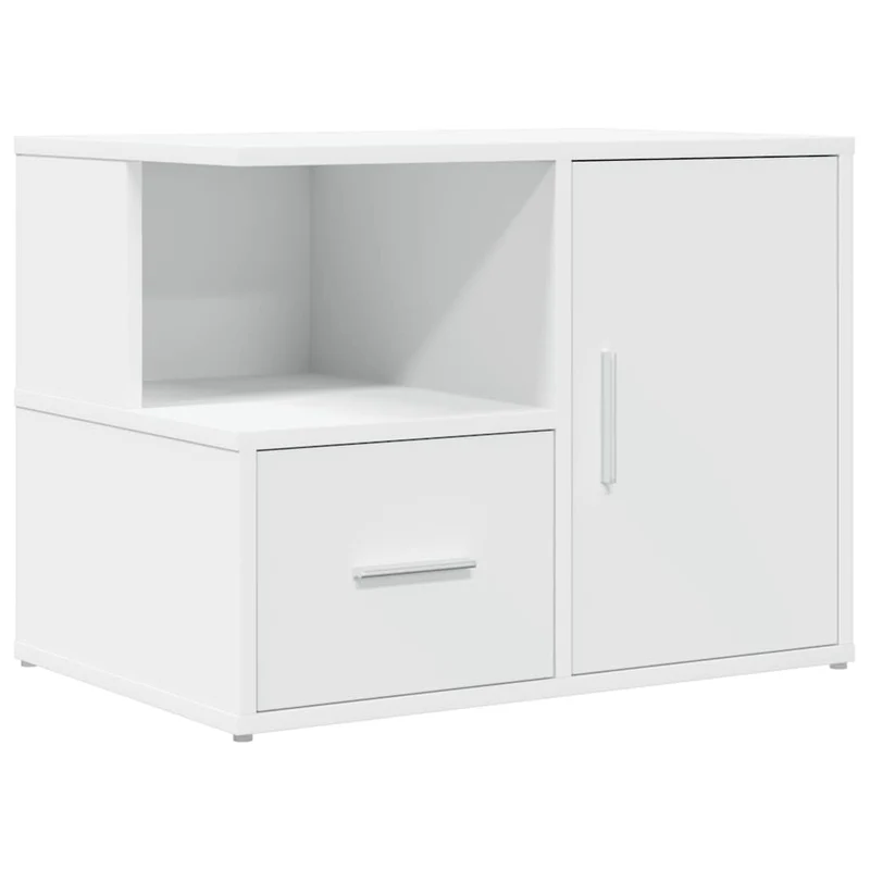 Armoire d'angle blanche design pratique grand rangement 160 x 40 x 45 cm en bois d'ingénierie blanc 02_0055647