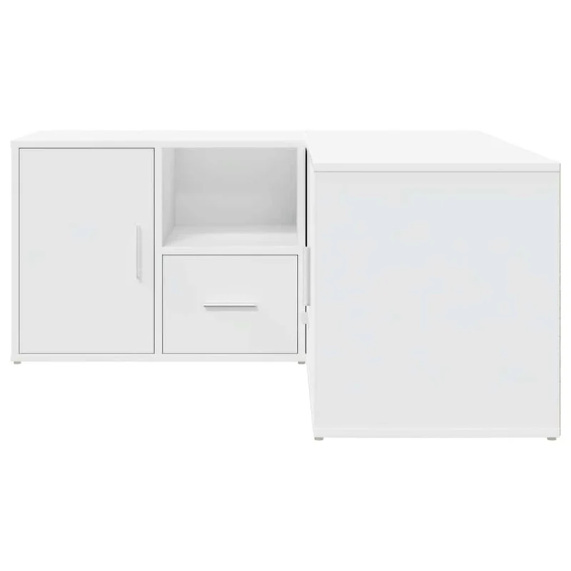 Armoire d'angle blanche design pratique grand rangement 160 x 40 x 45 cm en bois d'ingénierie blanc 02_0055647