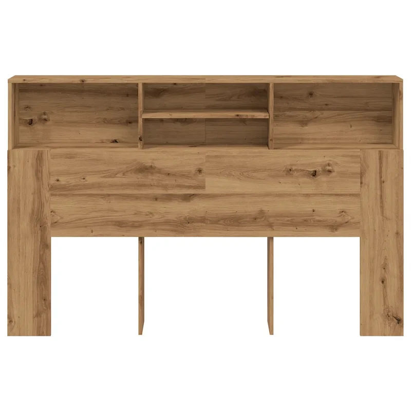 Tête de lit bibliothèque avec rangement 180 x 19 x 103 cm gain de place moderne en bois d'ingénierie chêne artisanal 02_0050961