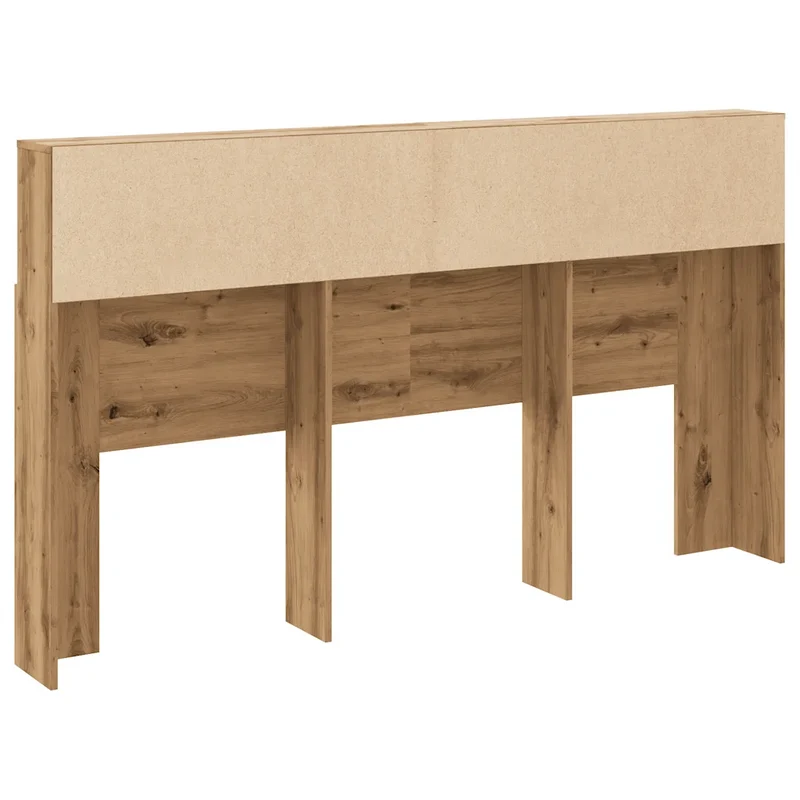 Tête de lit bibliothèque avec rangement 180 x 19 x 103 cm gain de place moderne en bois d'ingénierie chêne artisanal 02_0050961