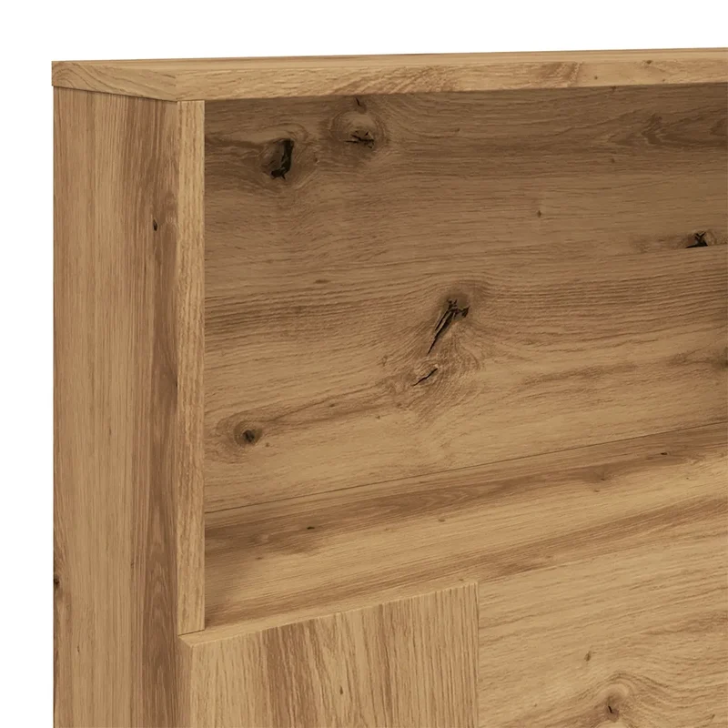 Tête de lit bibliothèque avec rangement 180 x 19 x 103 cm gain de place moderne en bois d'ingénierie chêne artisanal 02_0050961