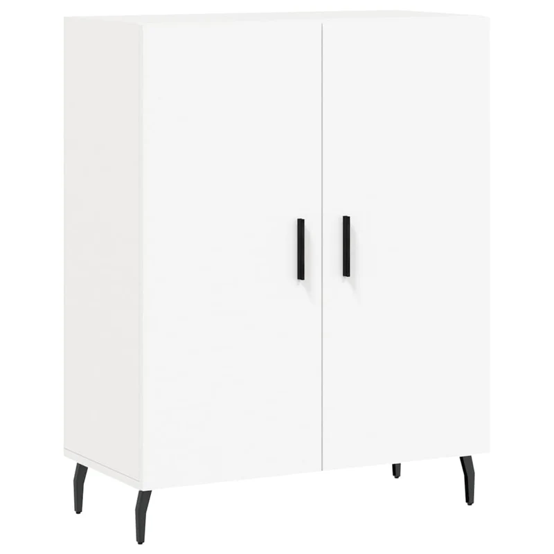 Buffet bahut commode armoire meuble de rangement organisateur cuisine salle de séjour salon haut 69,5 x 34 x 180 cm bois d'ingénierie blanc 02_0032594