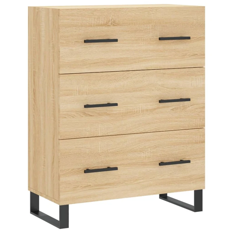 Buffet bahut commode armoire meuble de rangement organisateur cuisine salle de séjour salon haut sonoma 69,5 x 34 x 180 cm bois d'ingénierie marron 02_0034105