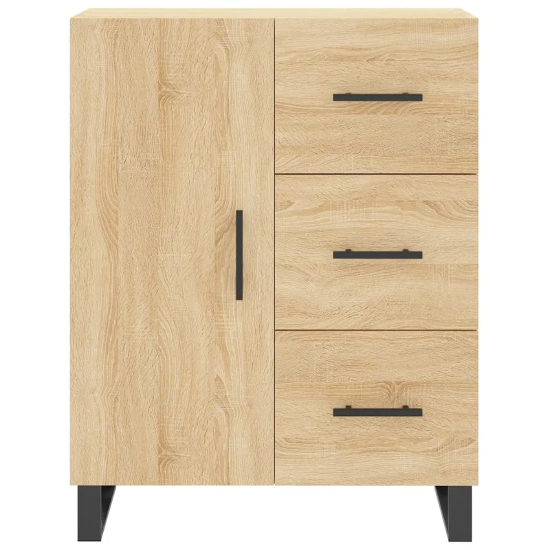 Buffet bahut commode armoire meuble de rangement organisateur cuisine salle de séjour salon haut sonoma 69,5 x 34 x 180 cm bois d'ingénierie marron 02_0034139