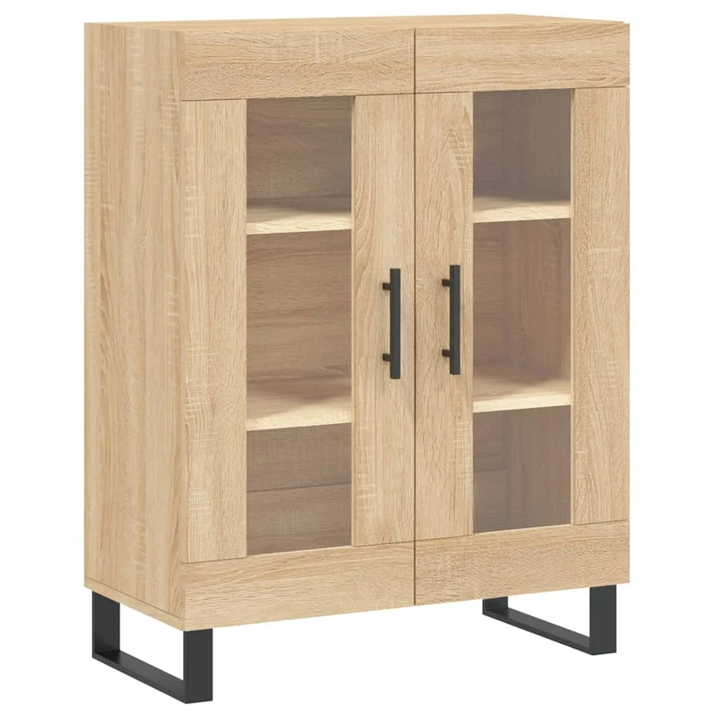 Buffet bahut commode armoire meuble de rangement organisateur cuisine salle de séjour salon haut sonoma 69,5 x 34 x 180 cm bois d'ingénierie marron 02_0034143