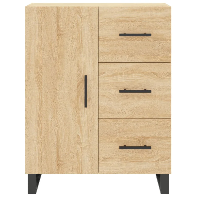 Buffet bahut commode armoire meuble de rangement organisateur cuisine salle de séjour salon haut sonoma 69,5 x 34 x 180 cm bois d'ingénierie marron 02_0034179