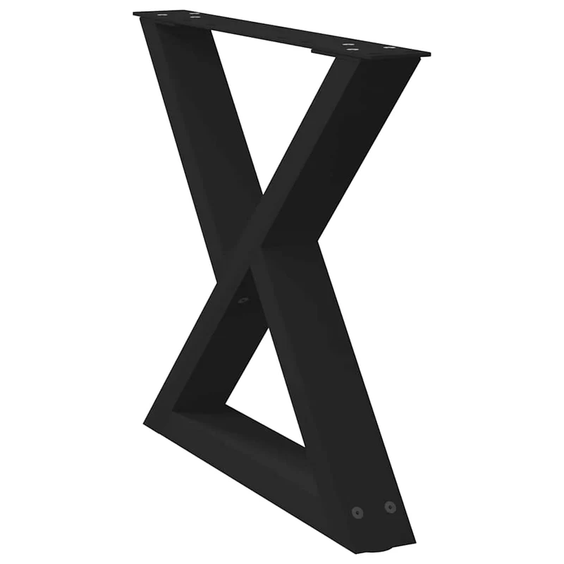 Lot de 2 pieds de table basse modernes avec patins réglables 50 x 42-43,3 cm en acier noir 02_0056990
