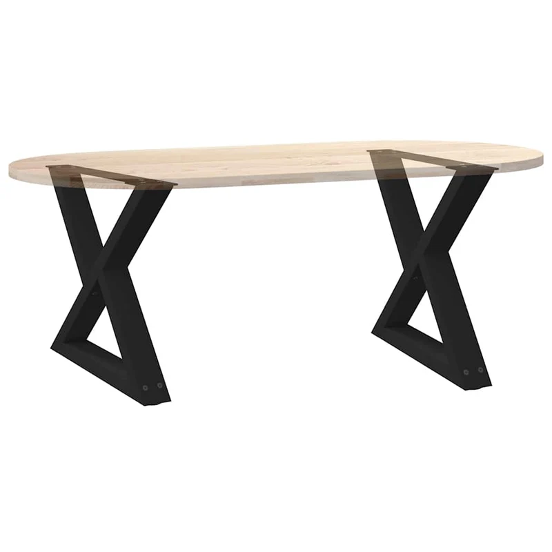 Lot de 2 pieds de table basse modernes avec patins réglables 50 x 42-43,3 cm en acier noir 02_0056990