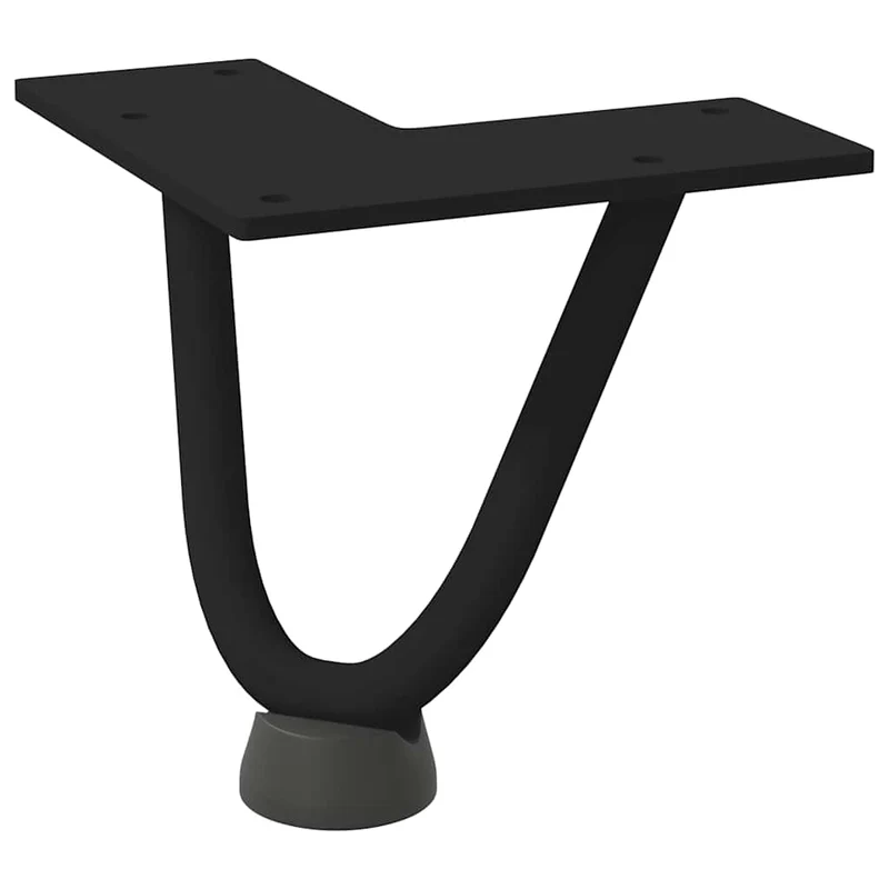 Lot de 4 pieds en épingle à cheveux pour table basse design moderne 10 x 12 x 12 cm en acier massif noir 02_0056707