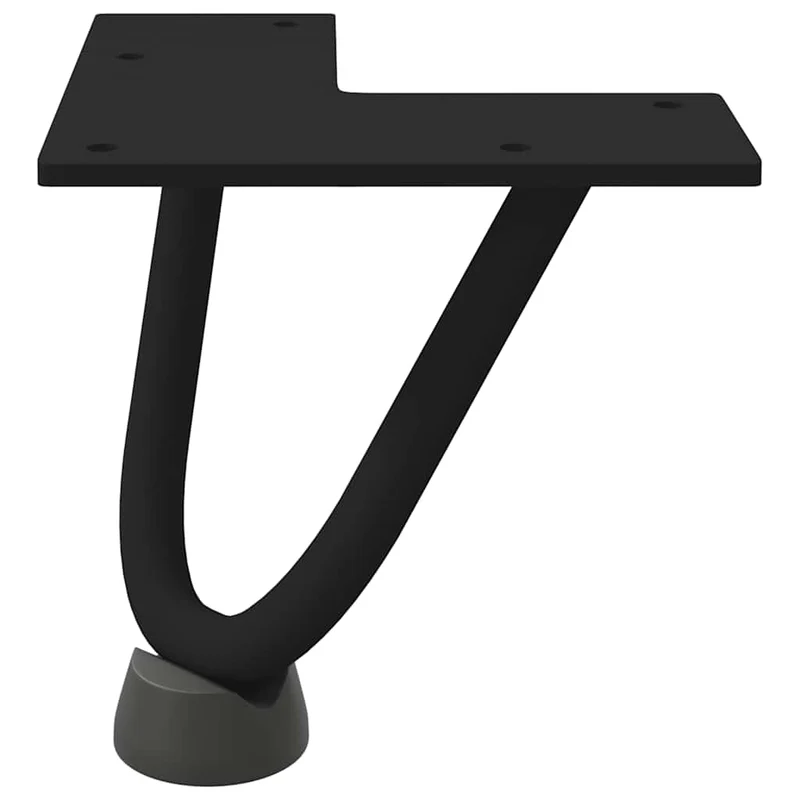 Lot de 4 pieds en épingle à cheveux pour table basse design moderne 10 x 12 x 12 cm en acier massif noir 02_0056707