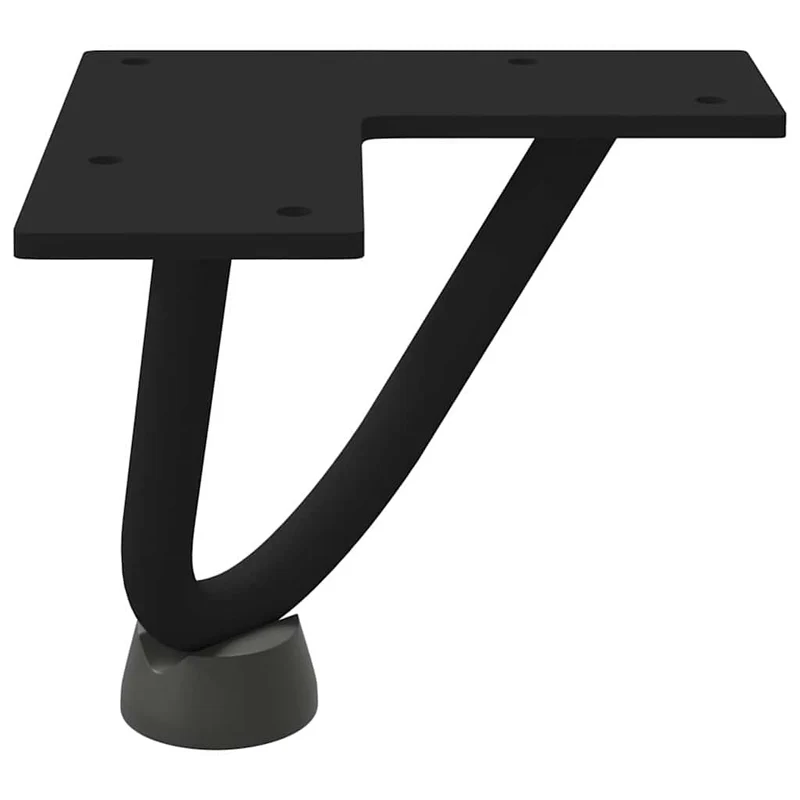 Lot de 4 pieds en épingle à cheveux pour table basse design moderne 10 x 12 x 12 cm en acier massif noir 02_0056707