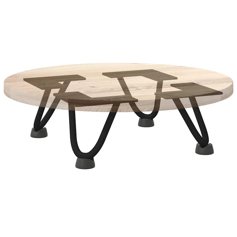 Lot de 4 pieds en épingle à cheveux pour table basse design moderne 10 x 12 x 12 cm en acier massif noir 02_0056707