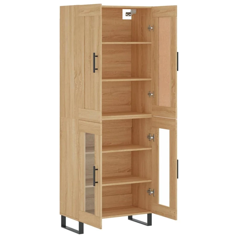 Buffet bahut commode armoire meuble de rangement organisateur cuisine salle de séjour salon haut sonoma 69,5 x 34 x 180 cm bois d'ingénierie marron 02_0034100