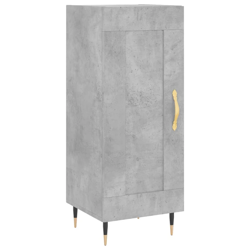 Buffet bahut commode armoire meuble de rangement organisateur cuisine salle de séjour salon haut 34,5 x 34 x 180 cm bois d'ingénierie gris 02_0034329