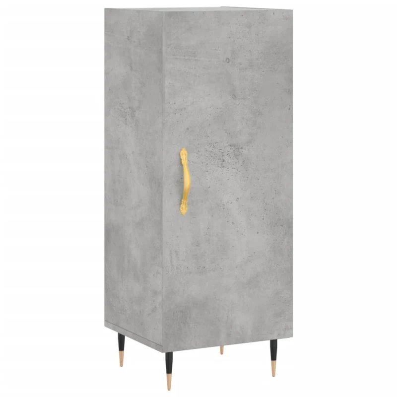 Buffet bahut commode armoire meuble de rangement organisateur cuisine salle de séjour salon haut 34,5 x 34 x 180 cm bois d'ingénierie gris 02_0034424