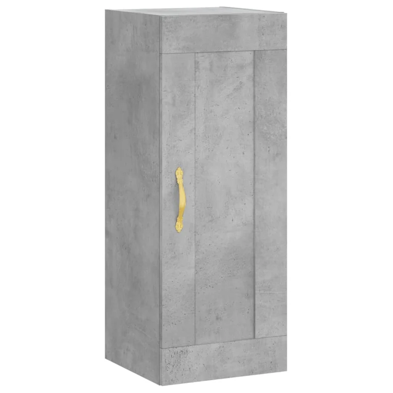 Buffet bahut commode armoire meuble de rangement organisateur cuisine salle de séjour salon haut 34,5 x 34 x 180 cm bois d'ingénierie gris 02_0034328